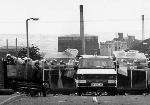 Police barricade - Orgreave Coking Plant